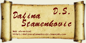 Dafina Stamenković vizit kartica